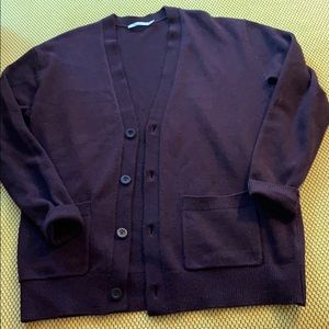 Dark Purple Vince Wool/Cashmere Cardigan